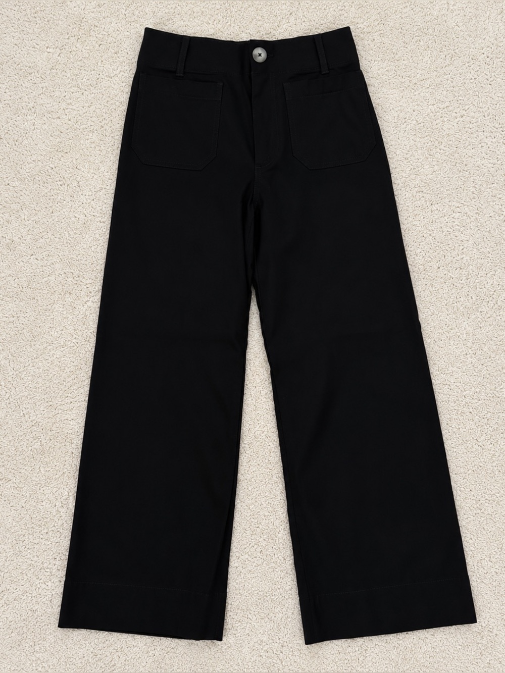 Anthro NWOT Black Knit Wide-Leg Crop Pants | High Rise Minimal Chic